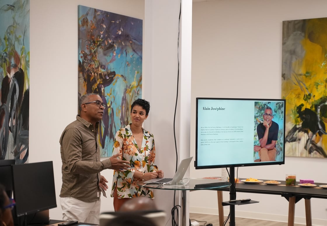 Alain Joséphine et Christelle Clairville en plein pitch
